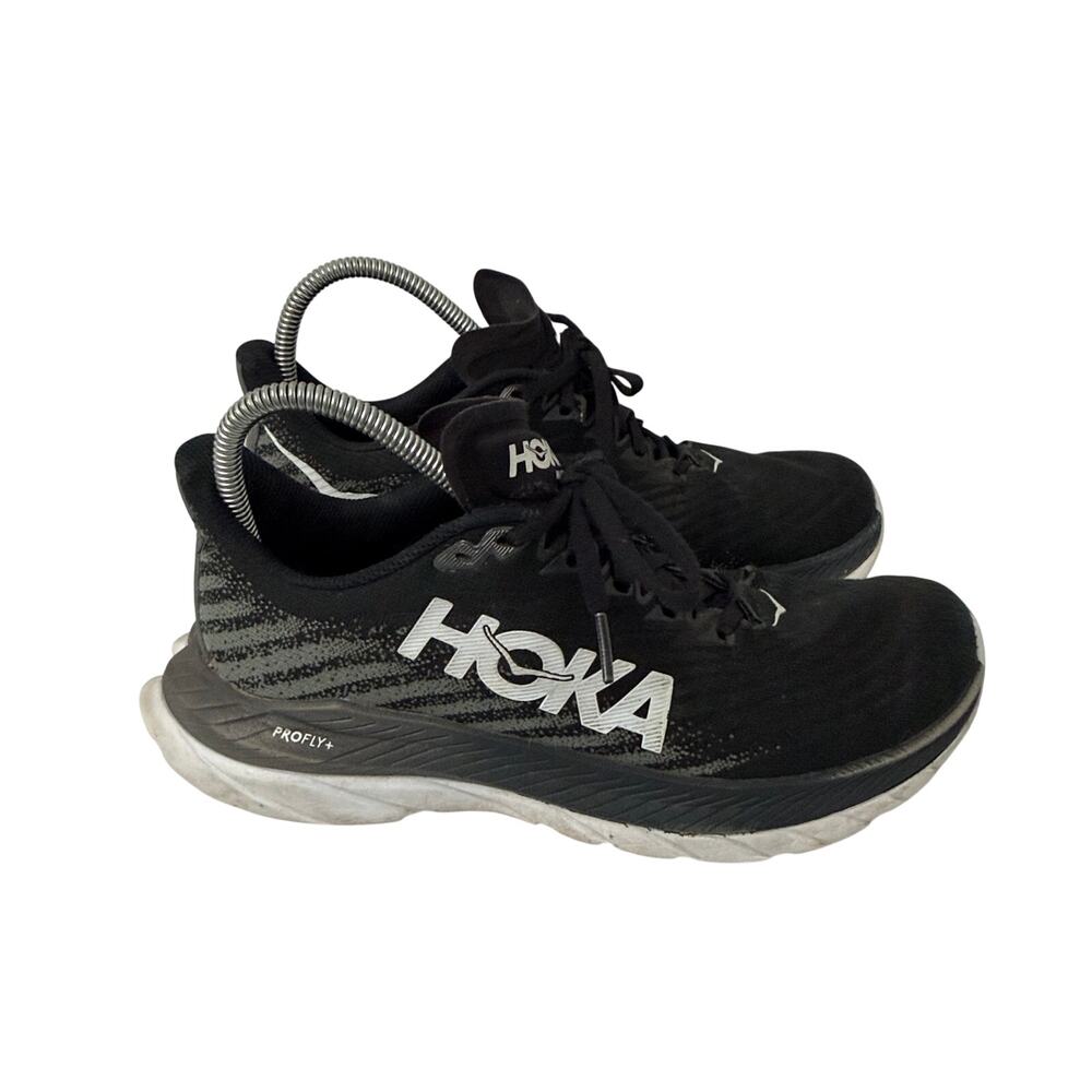 Hoka One One Mach 5 Shoes Womens Size 8 B Black White Running Sneakers